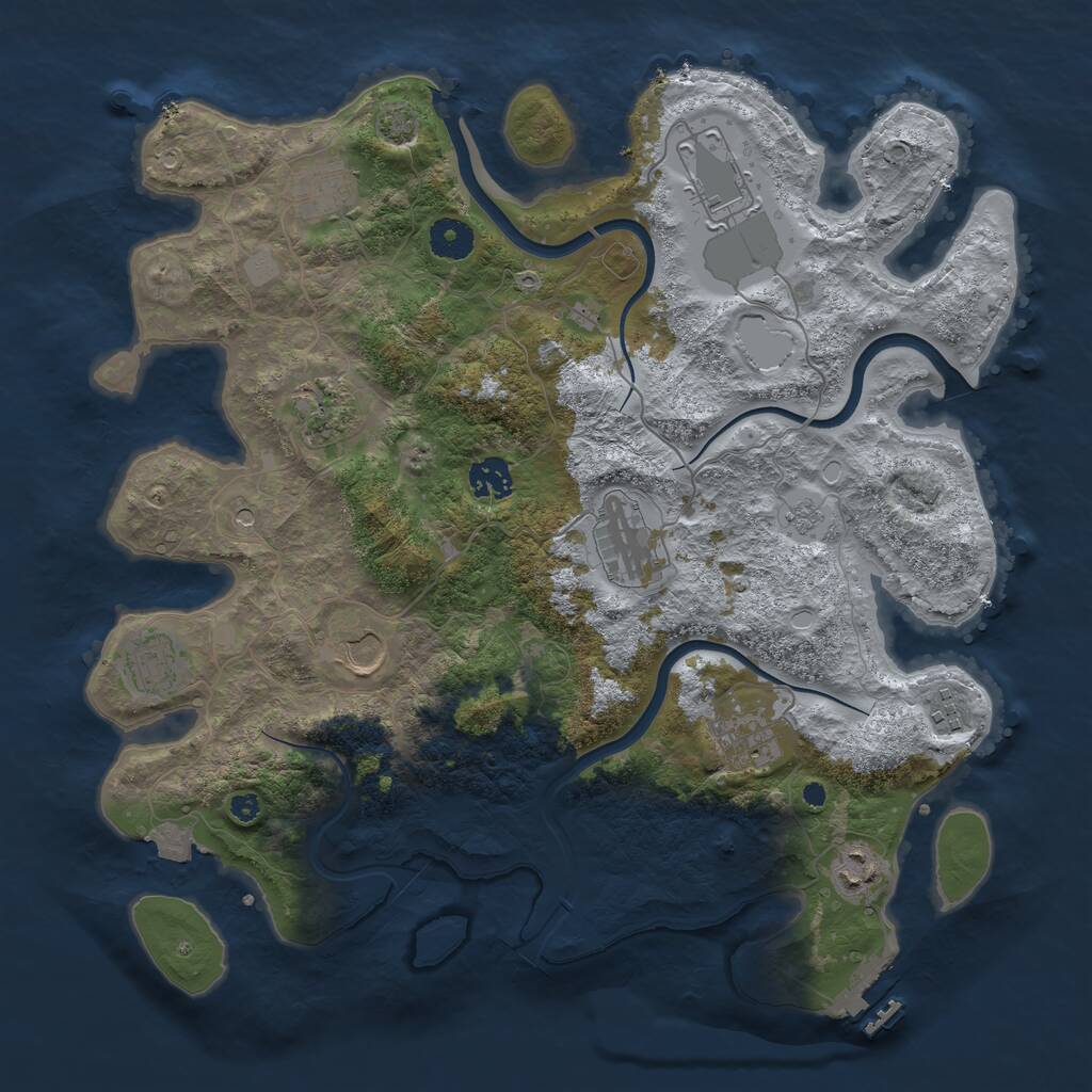 Rust Map: Procedural Map, Size: 3802, Seed: 102, 15 Monuments