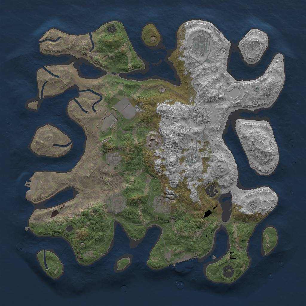 Rust Map: Procedural Map, Size: 3802, Seed: 102, 17 Monuments