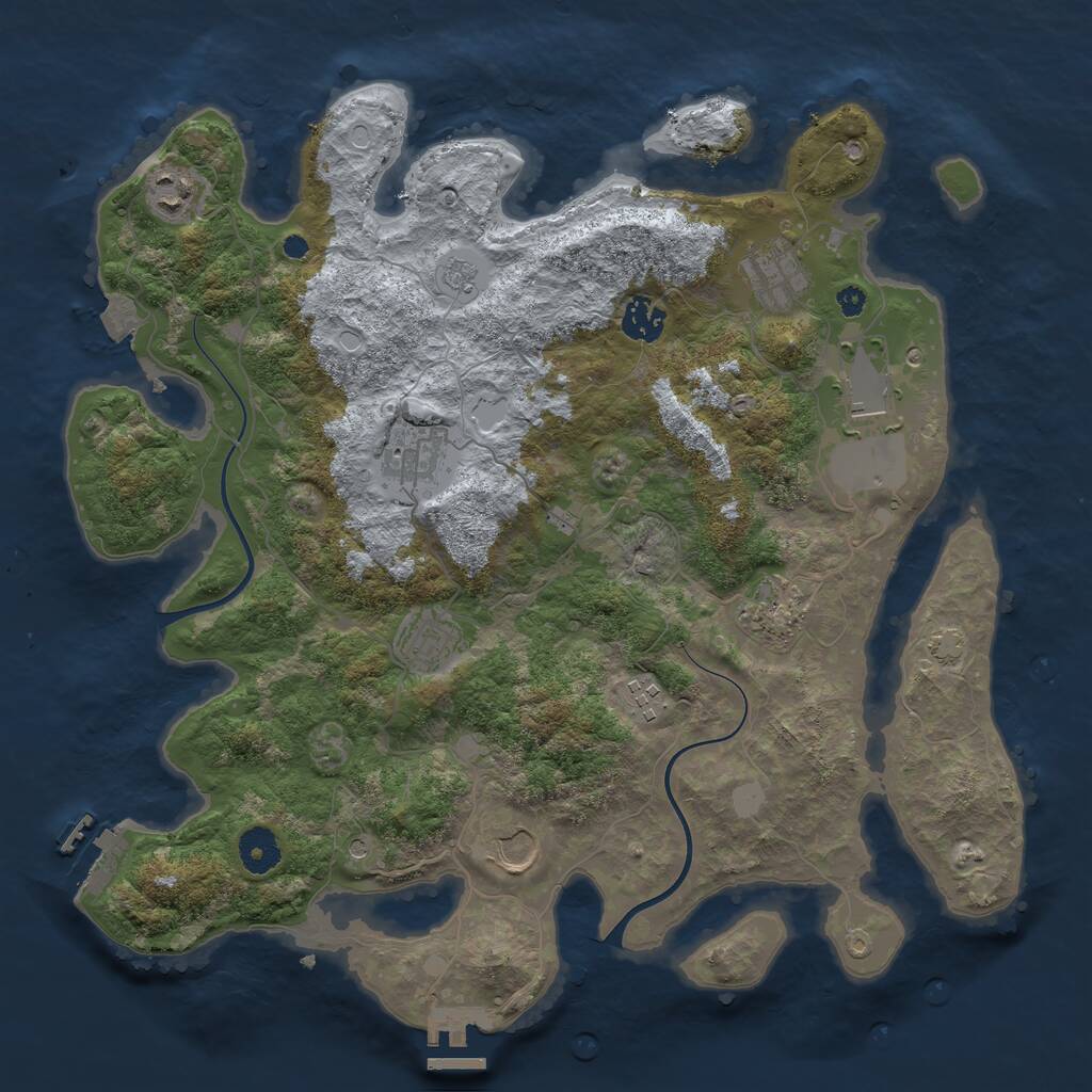 Rust Map: Procedural Map, Size: 3750, Seed: 543254326, 15 Monuments