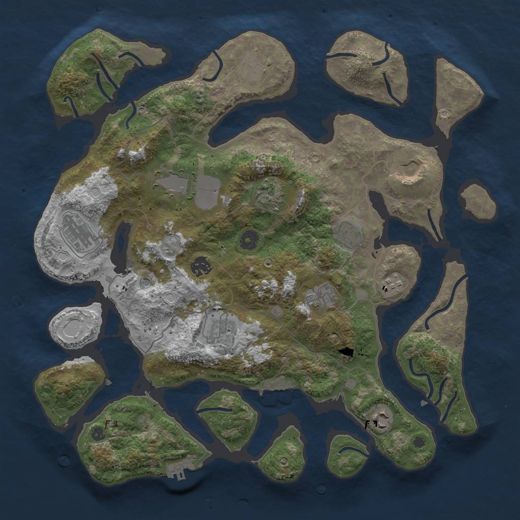 Rust Map: Procedural Map, Size: 4000, Seed: 6546456, 19 Monuments