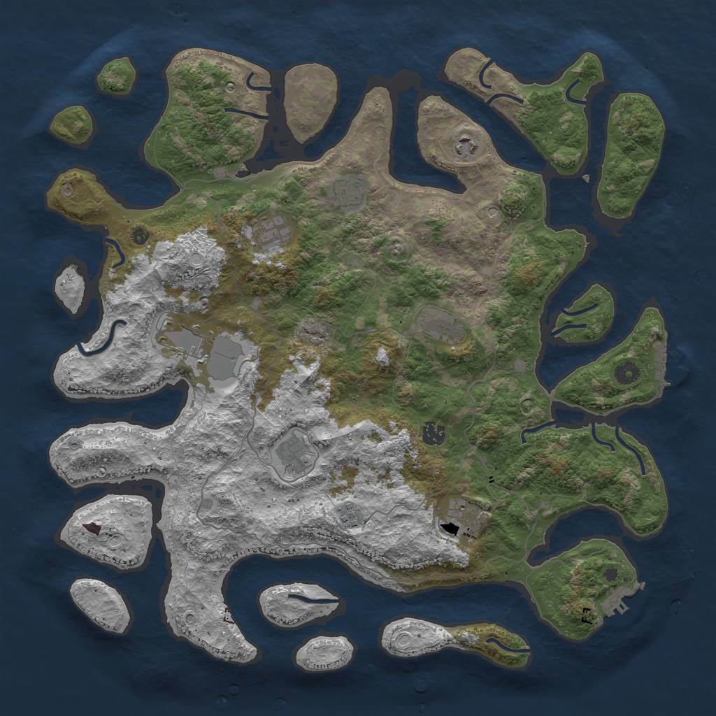 Rust Map: Procedural Map, Size: 4500, Seed: 1603509595, 17 Monuments