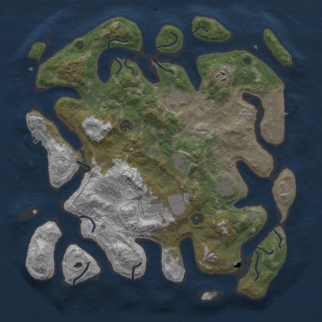 Rust Map: Procedural Map, Size: 4000, Seed: 1559779650, 16 Monuments