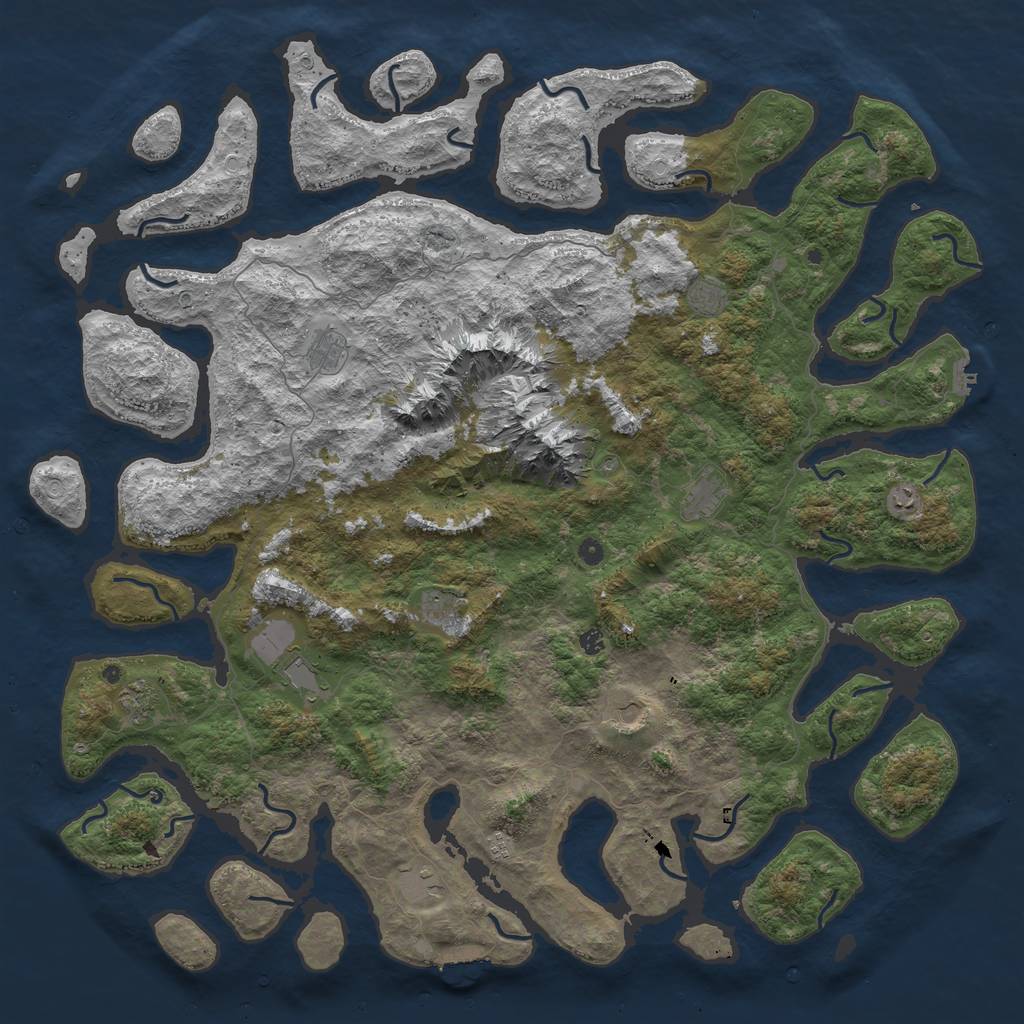 Rust Map: Procedural Map, Size: 6000, Seed: 1519786163, 19 Monuments