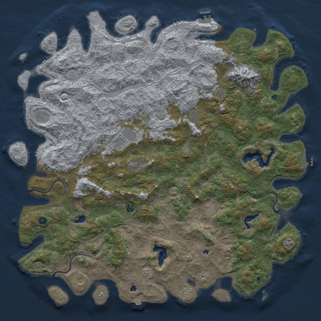 Rust Map: Procedural Map, Size: 6000, Seed: 1519786163, 17 Monuments