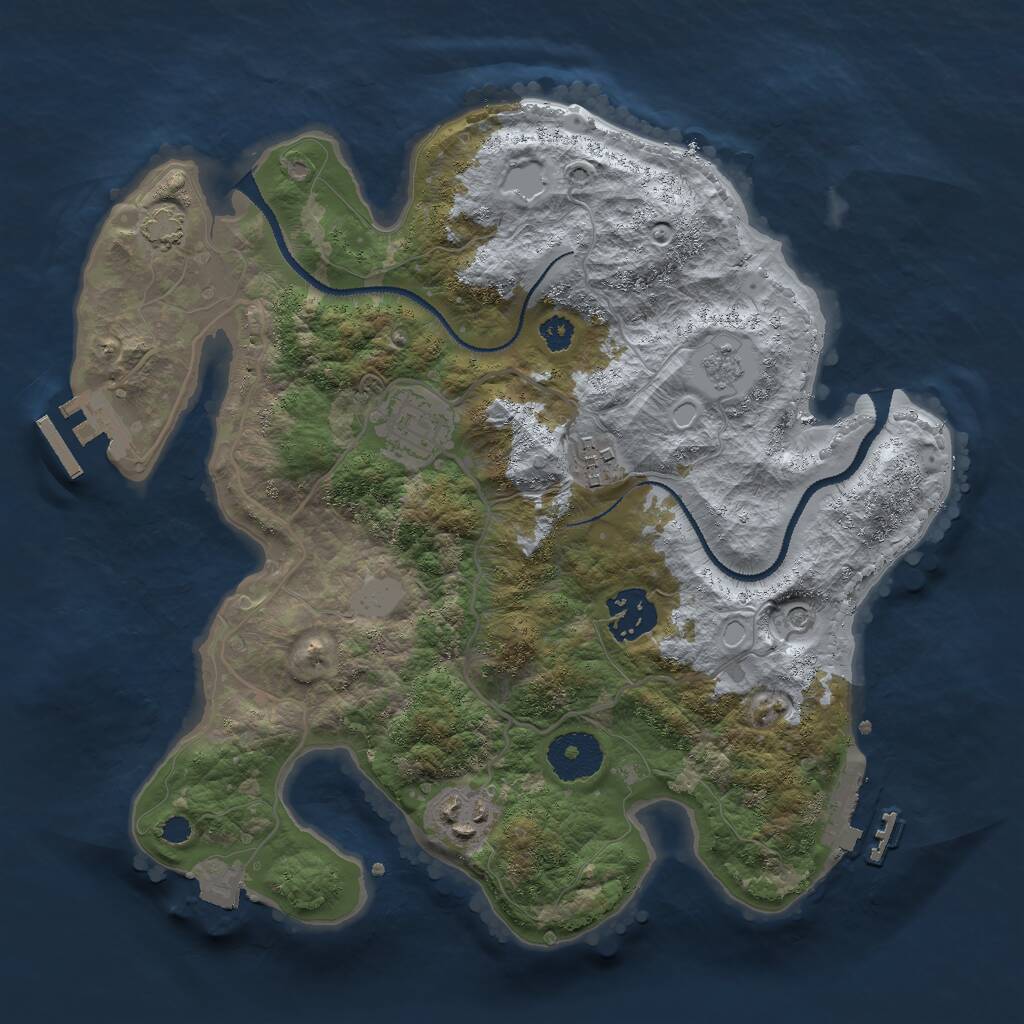 Rust Map: Procedural Map, Size: 3000, Seed: 965833757, 10 Monuments