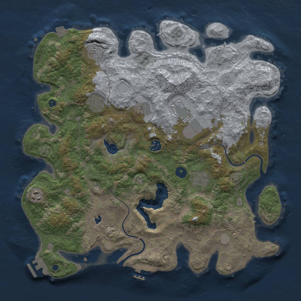 Rust Map: Procedural Map, Size: 4000, Seed: 47237114, 14 Monuments