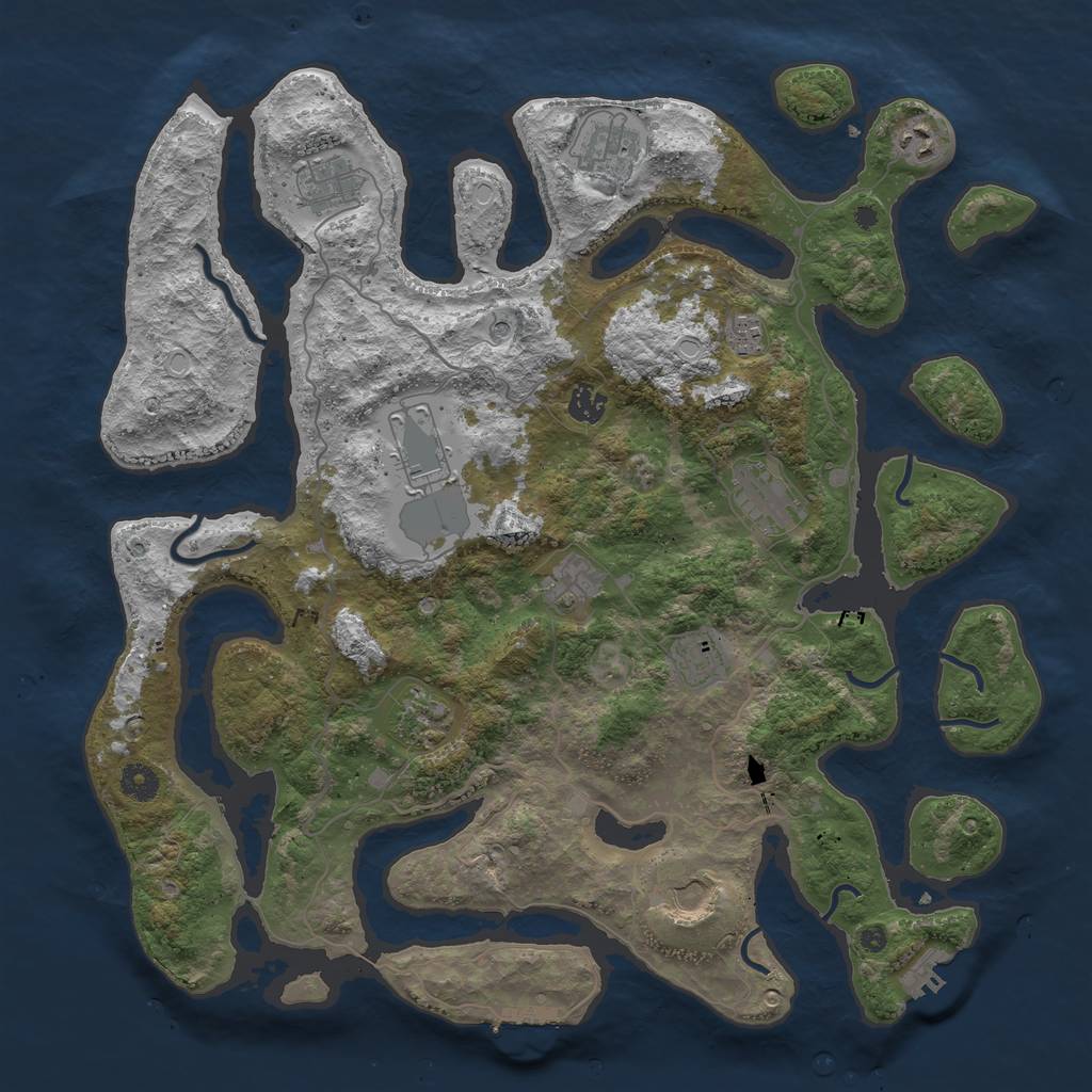 Rust Map: Procedural Map, Size: 4250, Seed: 1094449516, 19 Monuments
