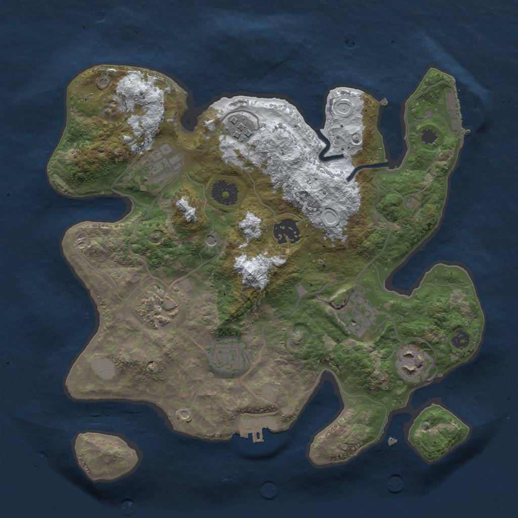 Rust Map: Procedural Map, Size: 3000, Seed: 1517059469, 15 Monuments
