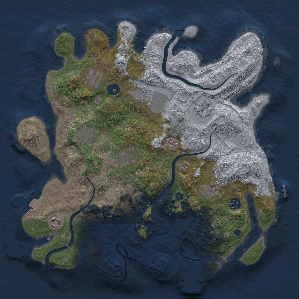 Rust Map: Procedural Map, Size: 3700, Seed: 1662839, 15 Monuments