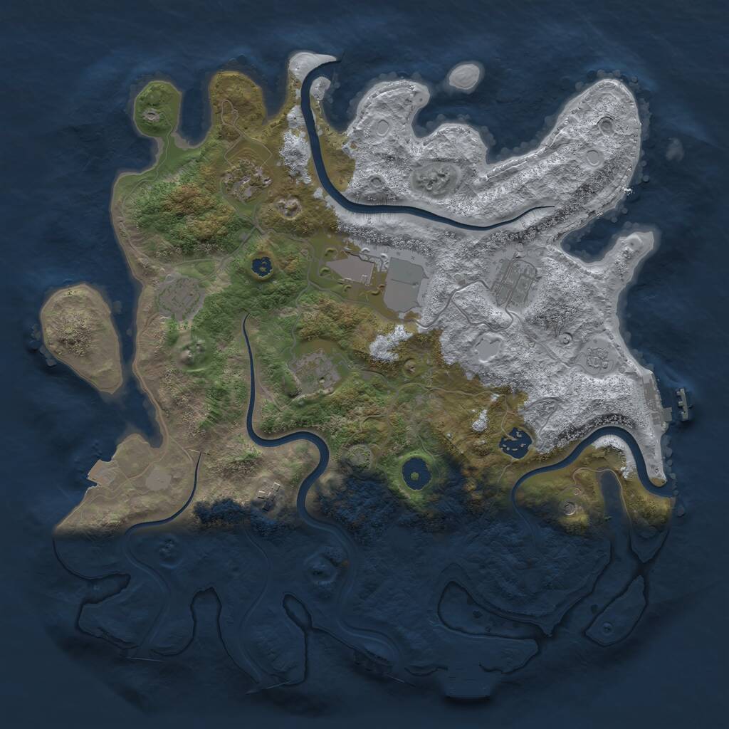 Rust Map: Procedural Map, Size: 3700, Seed: 1662839, 13 Monuments