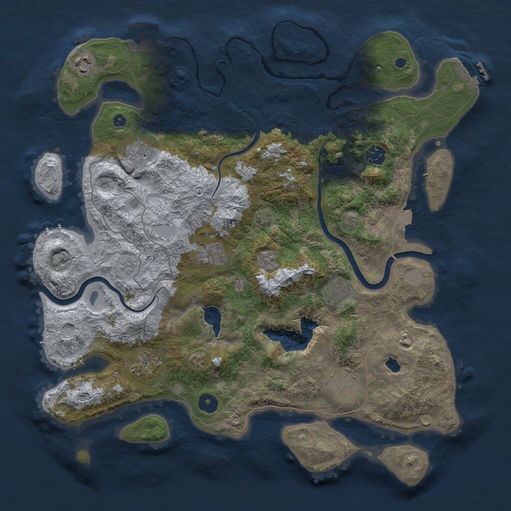 Rust Map: Procedural Map, Size: 4000, Seed: 17717449, 14 Monuments