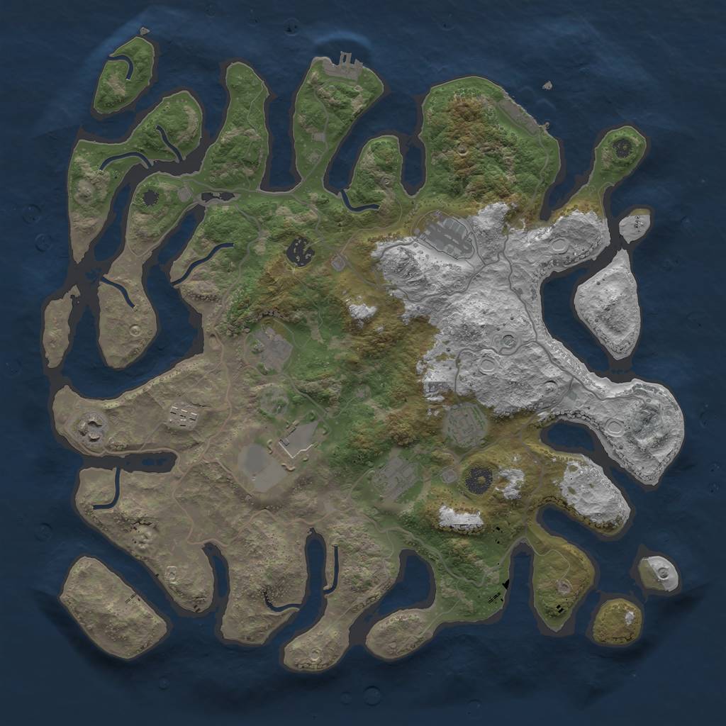 Rust Map: Procedural Map, Size: 4000, Seed: 1553910755, 16 Monuments