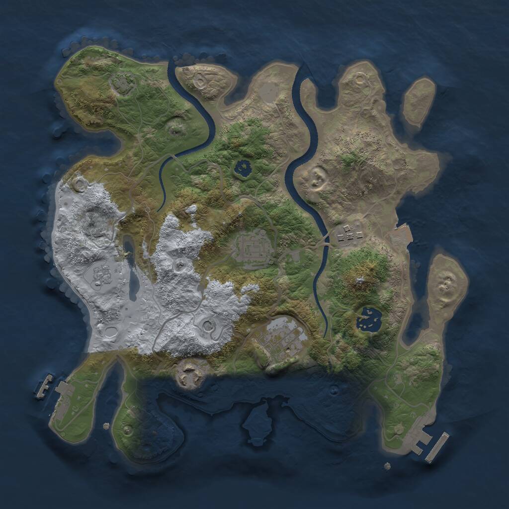 Rust Map: Procedural Map, Size: 3000, Seed: 13721, 11 Monuments