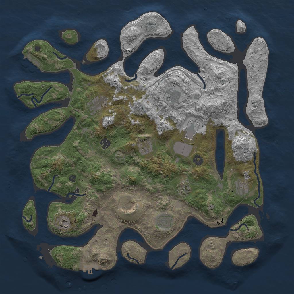 Rust Map: Procedural Map, Size: 4250, Seed: 544504143, 19 Monuments