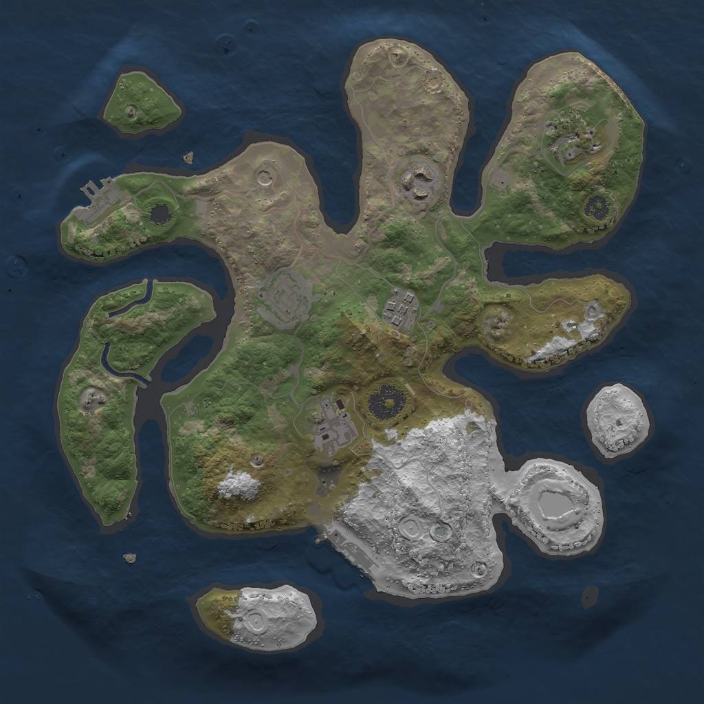 Rust Map: Procedural Map, Size: 3000, Seed: 1468871759, 13 Monuments