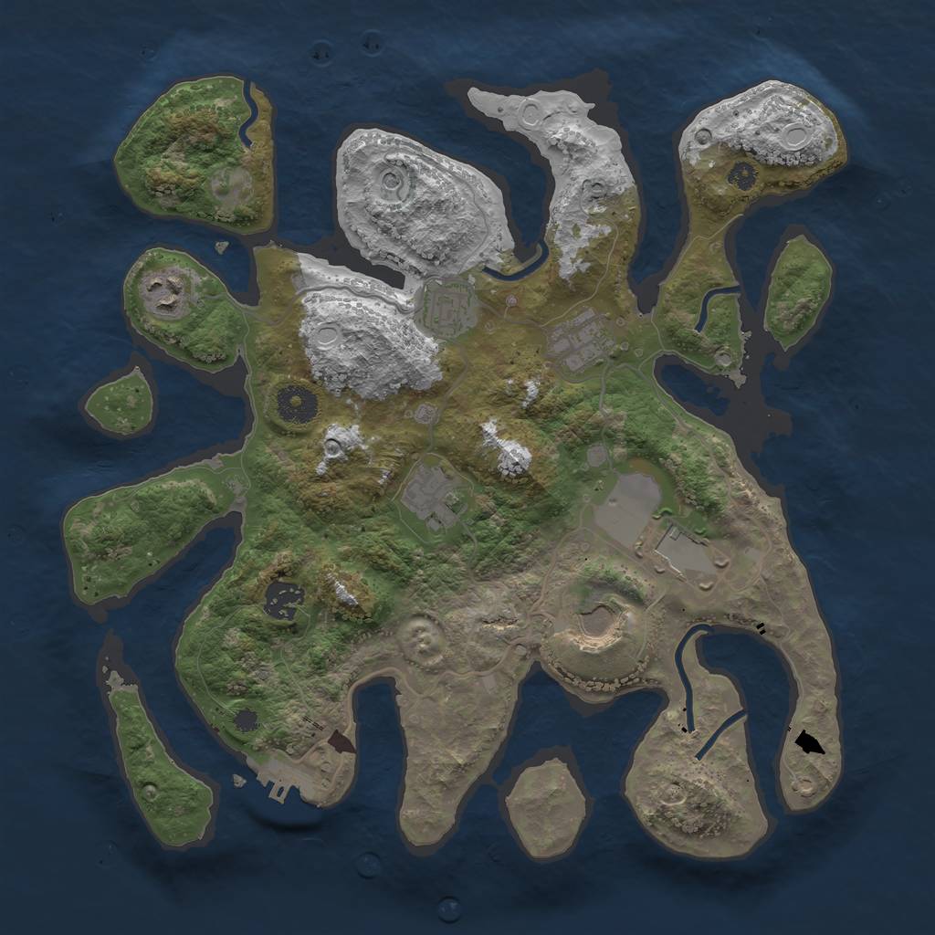 Rust Map: Procedural Map, Size: 3500, Seed: 564225, 14 Monuments