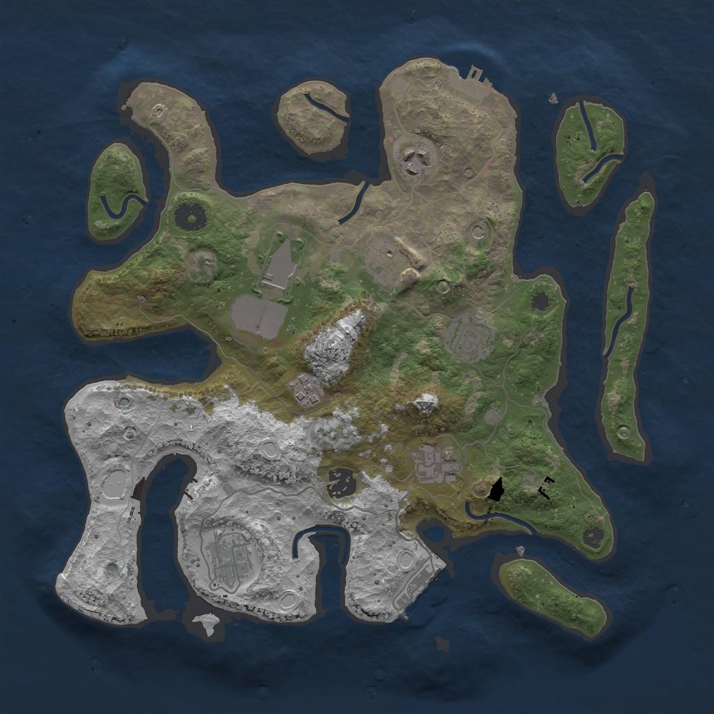 Rust Map: Procedural Map, Size: 3500, Seed: 5349, 16 Monuments