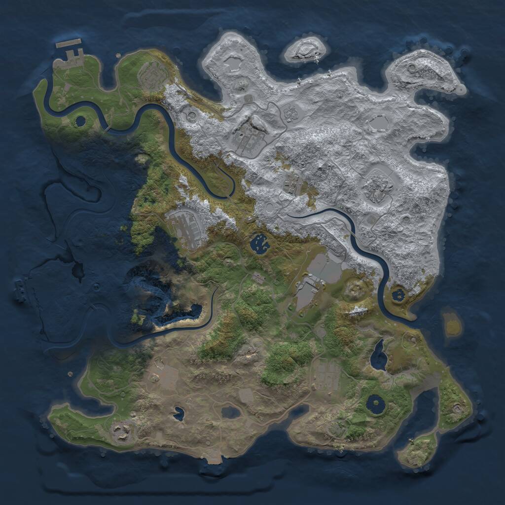 Rust Map: Procedural Map, Size: 4000, Seed: 14125433, 16 Monuments