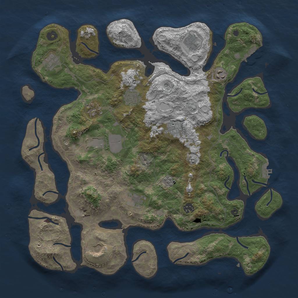 Rust Map: Procedural Map, Size: 4250, Seed: 964099391, 19 Monuments