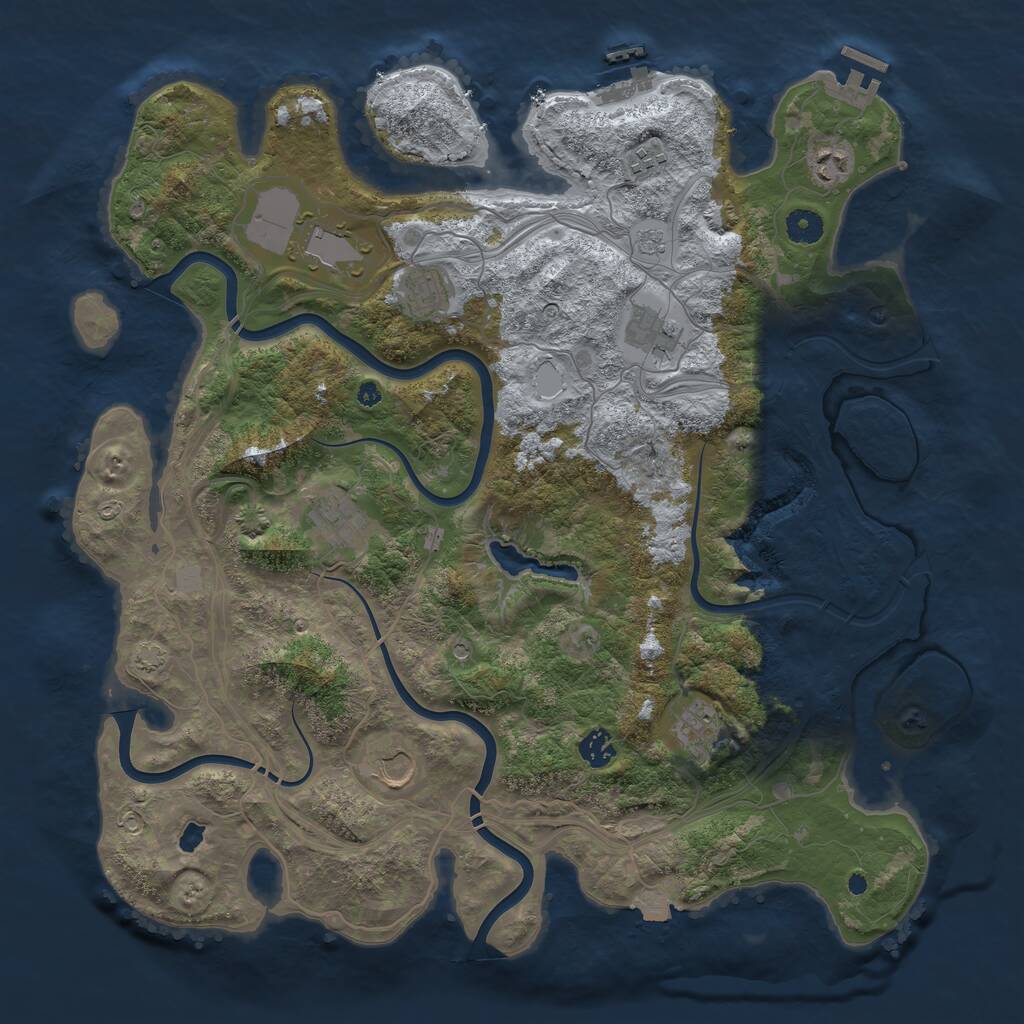 Rust Map: Procedural Map, Size: 4250, Seed: 964099391, 15 Monuments