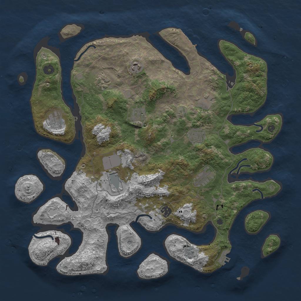 Rust Map: Procedural Map, Size: 4250, Seed: 878699, 18 Monuments