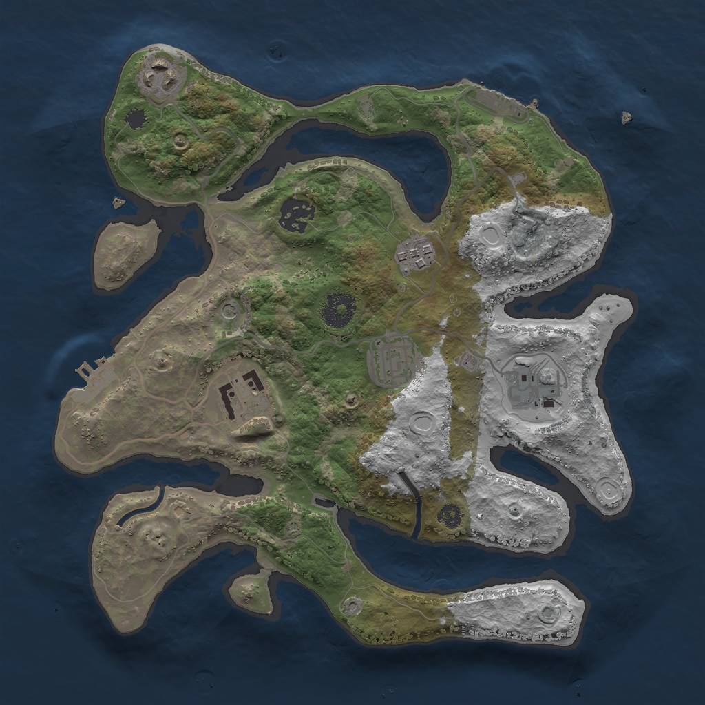 Rust Map: Procedural Map, Size: 3000, Seed: 912036198, 14 Monuments