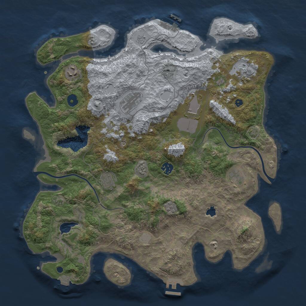 Rust Map: Procedural Map, Size: 4000, Seed: 2489769, 14 Monuments
