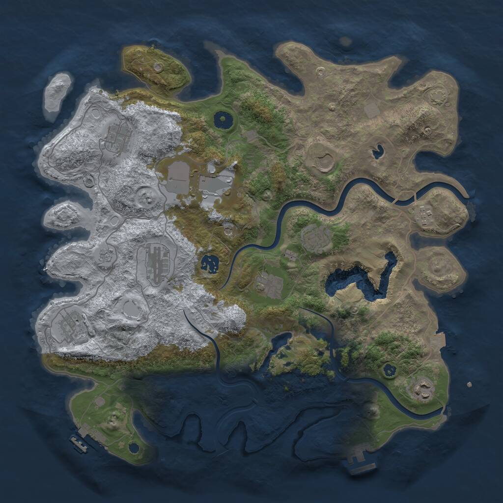 Rust Map: Procedural Map, Size: 4000, Seed: 1387453705, 16 Monuments