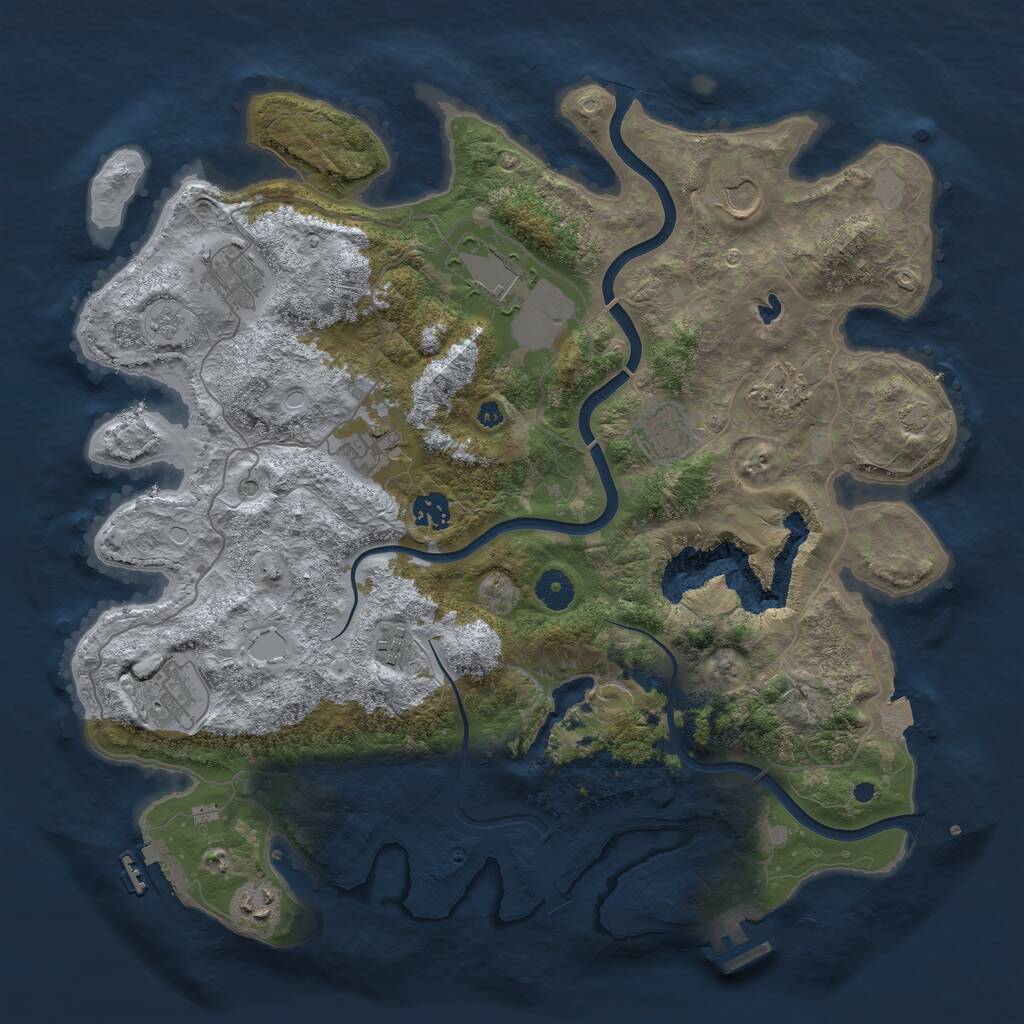 Rust Map: Procedural Map, Size: 4000, Seed: 1387453705, 16 Monuments