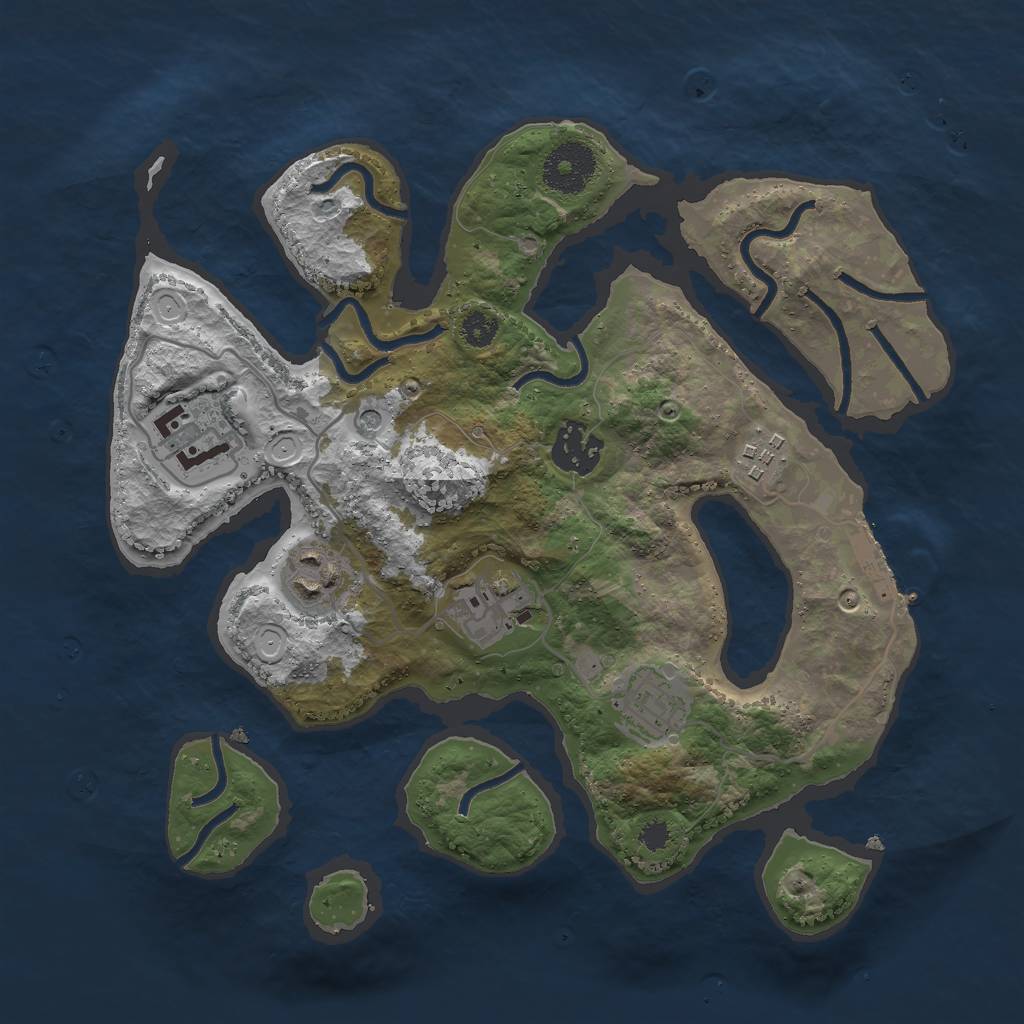 Rust Map: Procedural Map, Size: 3000, Seed: 200080, 13 Monuments