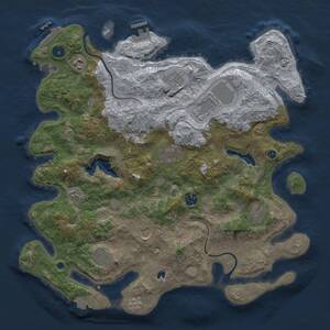 Thumbnail Rust Map: Procedural Map, Size: 4000, Seed: 111222, 15 Monuments