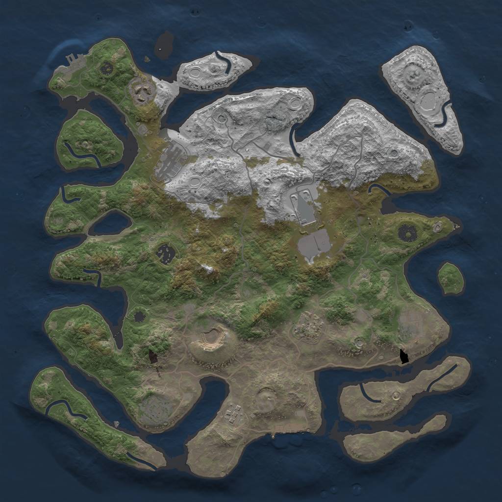 Rust Map: Procedural Map, Size: 4000, Seed: 111222, 17 Monuments