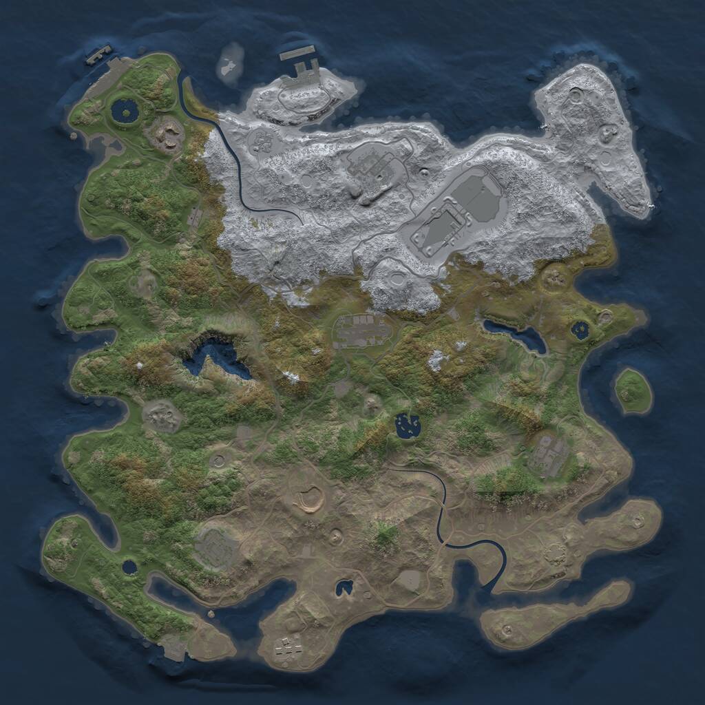 Rust Map: Procedural Map, Size: 4000, Seed: 111222, 15 Monuments