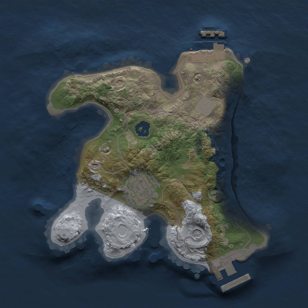 Rust Map: Procedural Map, Size: 2000, Seed: 389384118, 5 Monuments