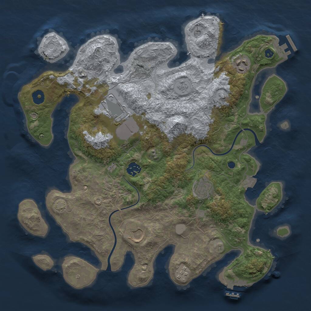 Rust Map: Procedural Map, Size: 3500, Seed: 1484073266, 12 Monuments