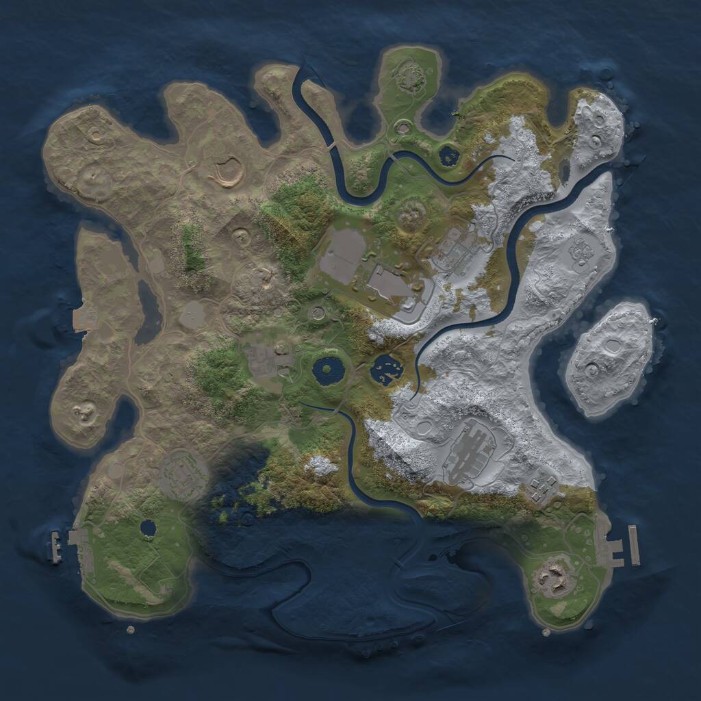 Rust Map: Procedural Map, Size: 3500, Seed: 902776700, 15 Monuments
