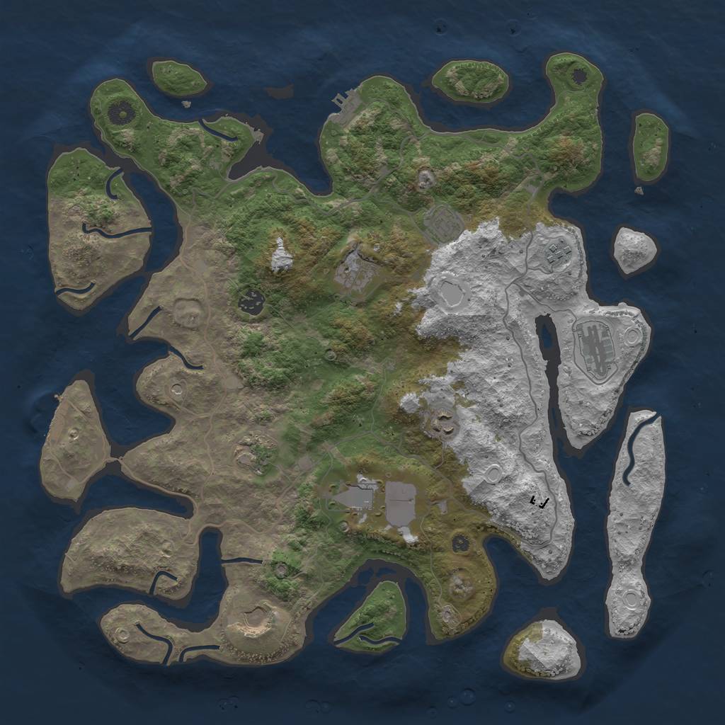 Rust Map: Procedural Map, Size: 4250, Seed: 2034110202, 17 Monuments
