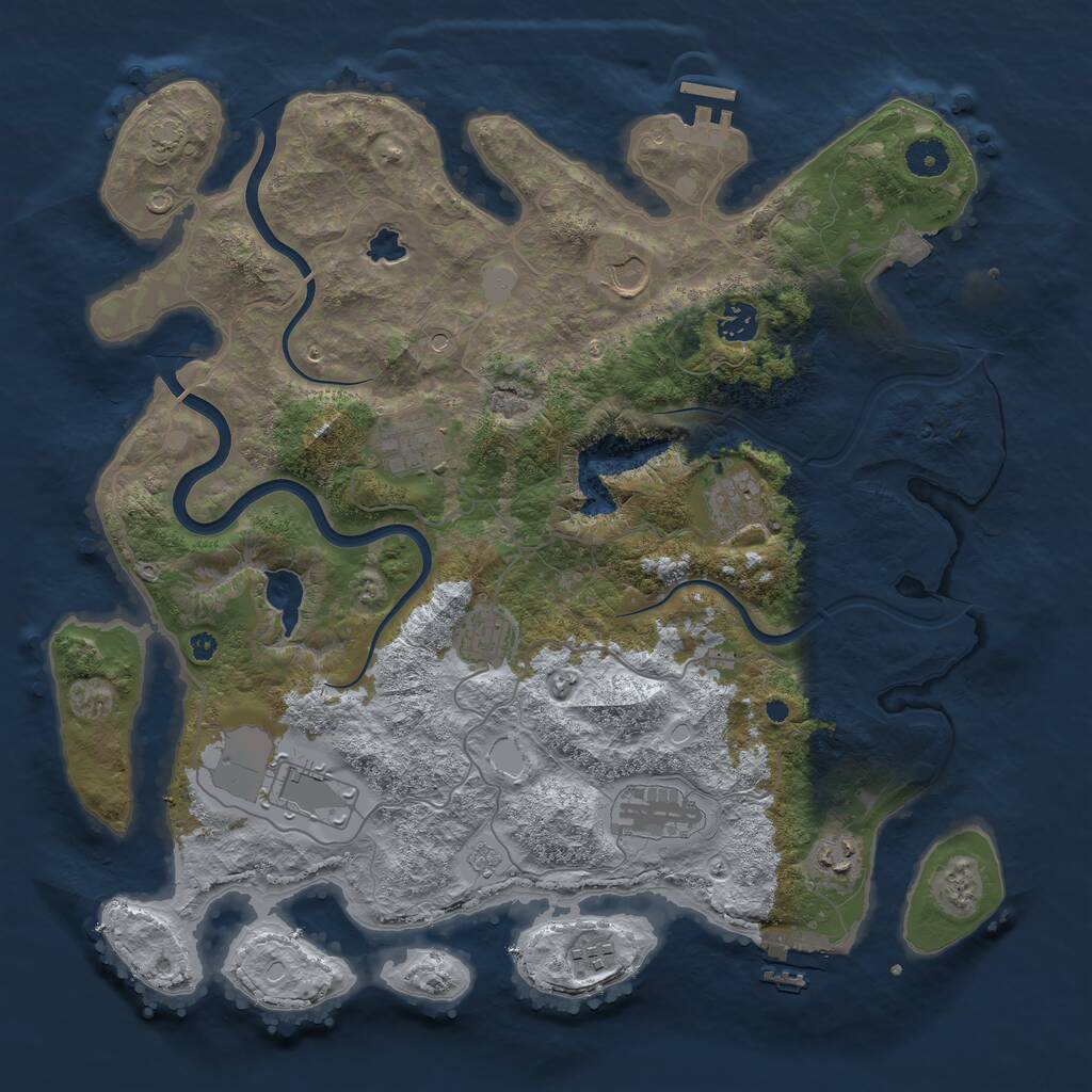 Rust Map: Procedural Map, Size: 4000, Seed: 57935, 15 Monuments