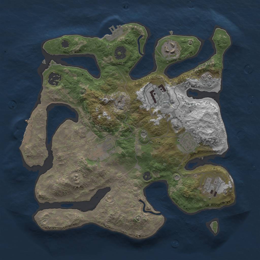 Rust Map: Procedural Map, Size: 3000, Seed: 1842882766, 15 Monuments