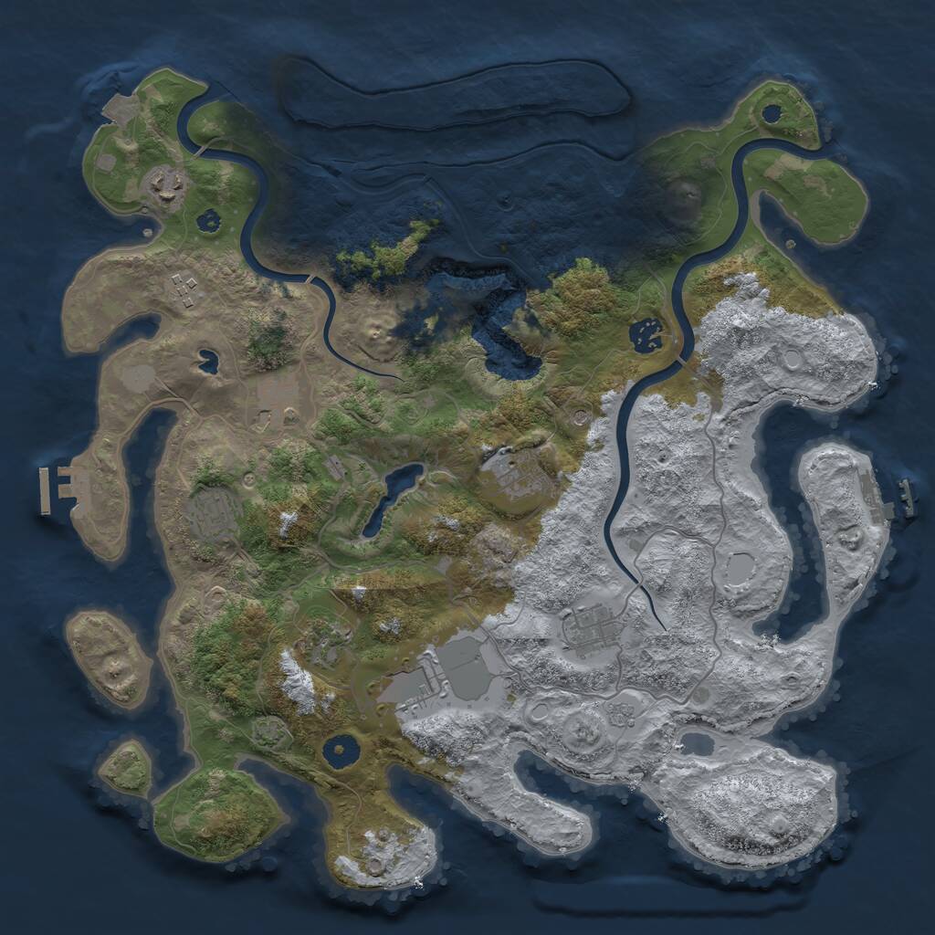 Rust Map: Procedural Map, Size: 4000, Seed: 20921, 15 Monuments