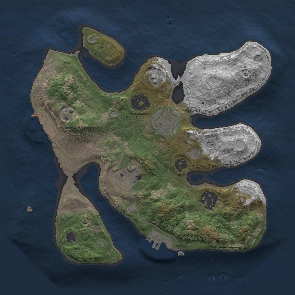 Rust Map: Procedural Map, Size: 2500, Seed: 1415570036, 11 Monuments