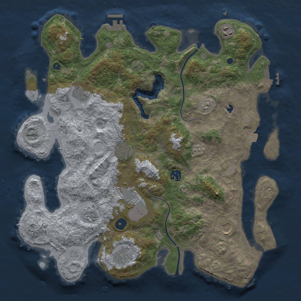 Rust Map: Procedural Map, Size: 4000, Seed: 34621, 15 Monuments