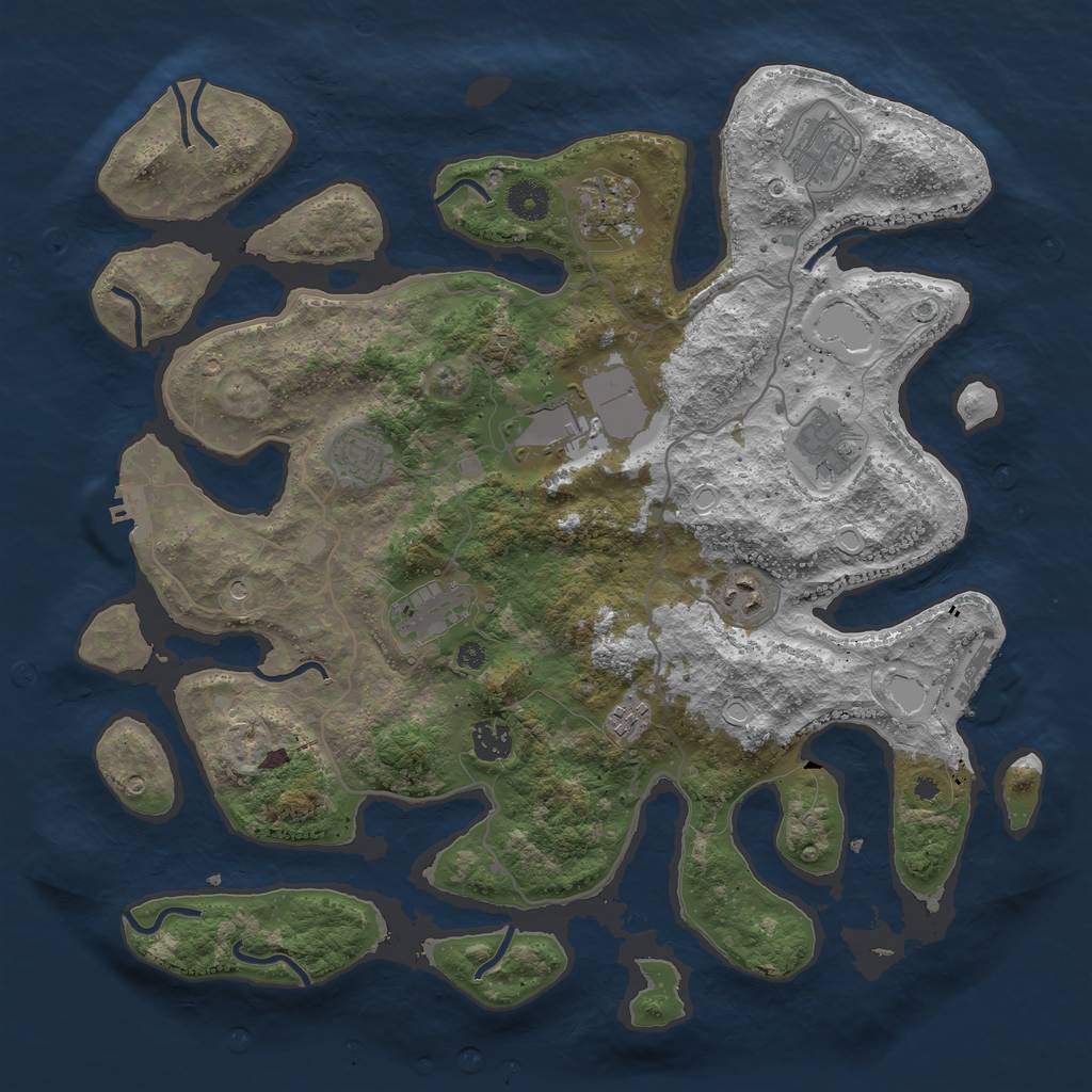 Rust Map: Procedural Map, Size: 4000, Seed: 132, 17 Monuments