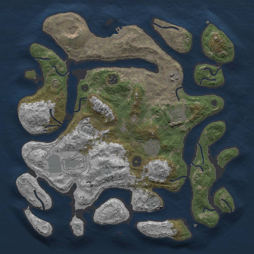 Rust Map: Procedural Map, Size: 3750, Seed: 159642830, 15 Monuments