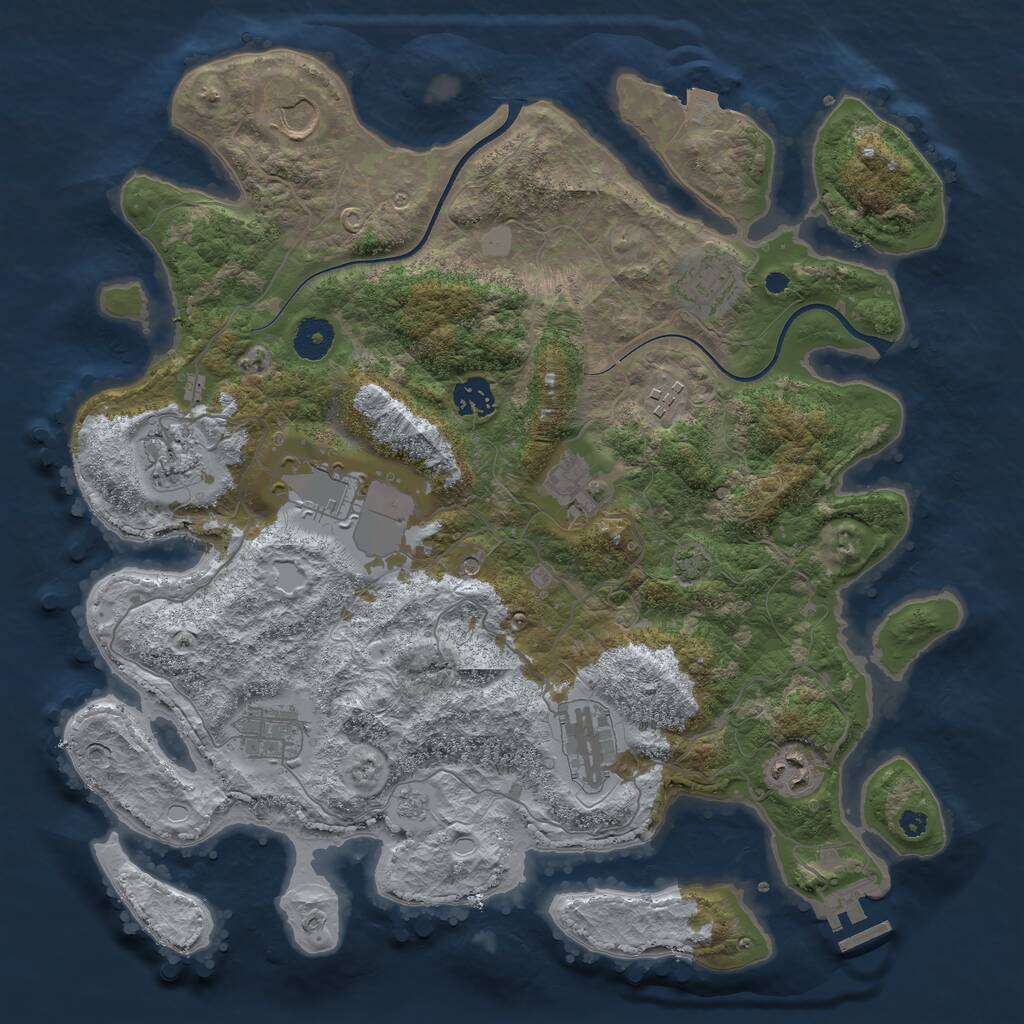 Rust Map: Procedural Map, Size: 3750, Seed: 159642830, 15 Monuments