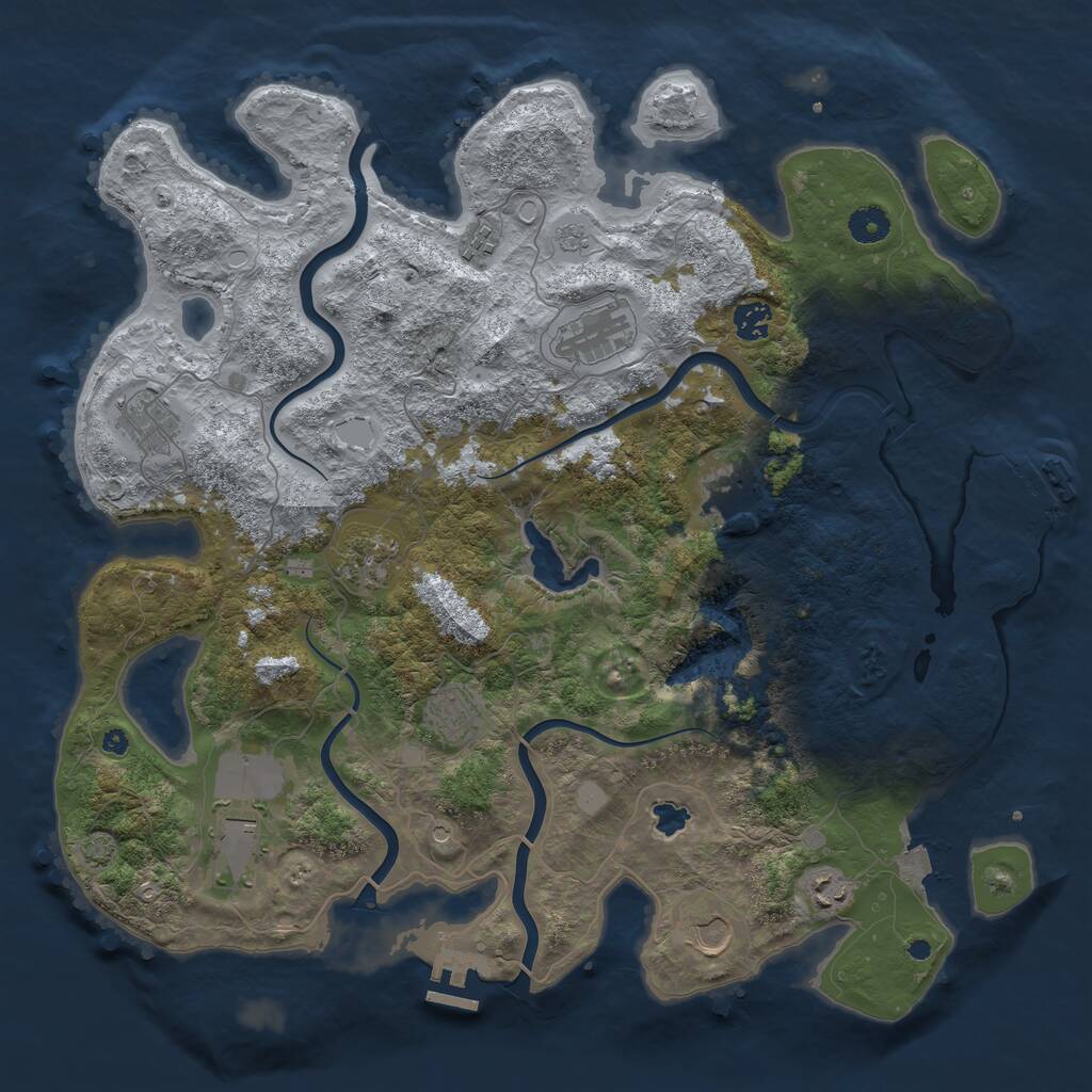 Rust Map: Procedural Map, Size: 4200, Seed: 6723225, 16 Monuments