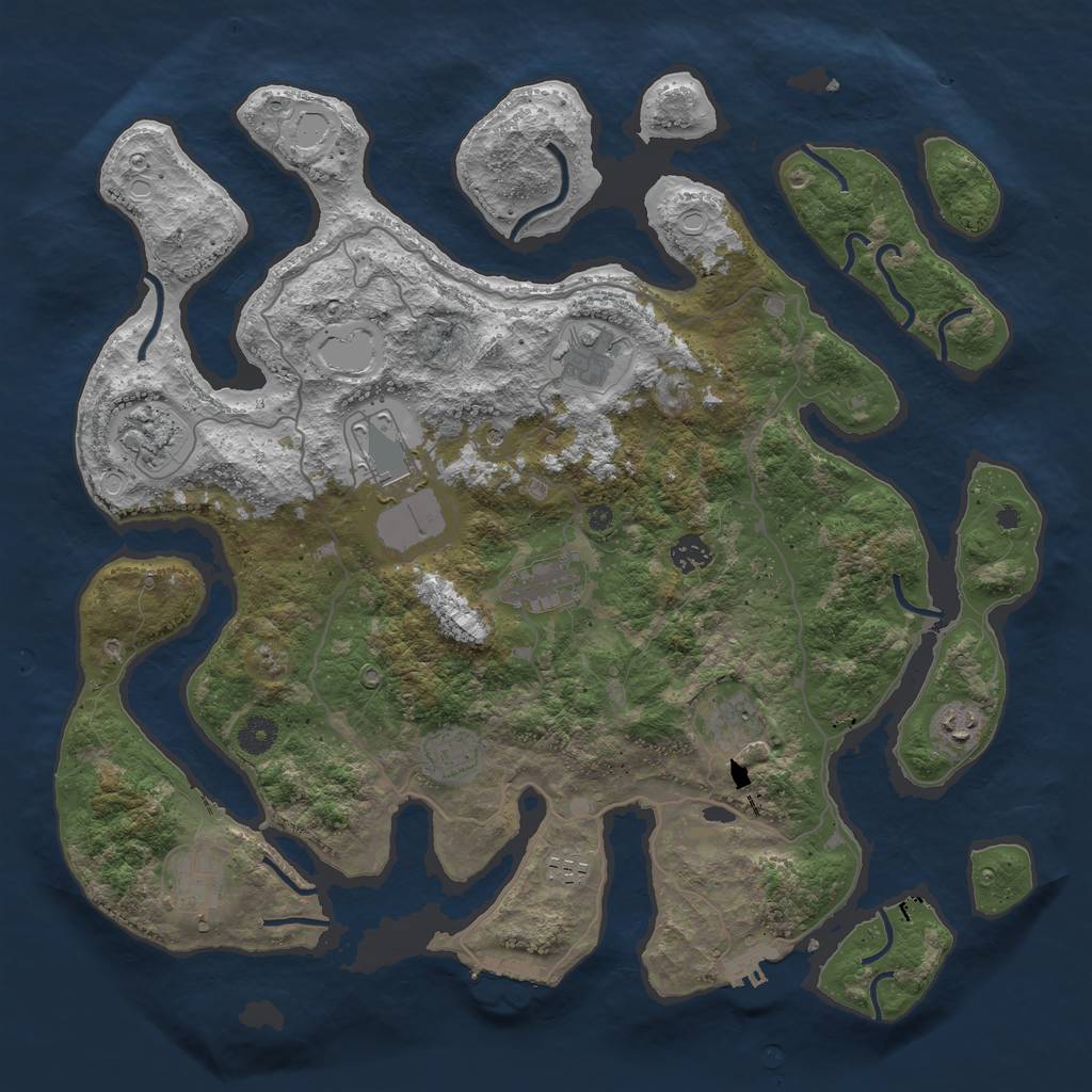 Rust Map: Procedural Map, Size: 4200, Seed: 6723225, 18 Monuments