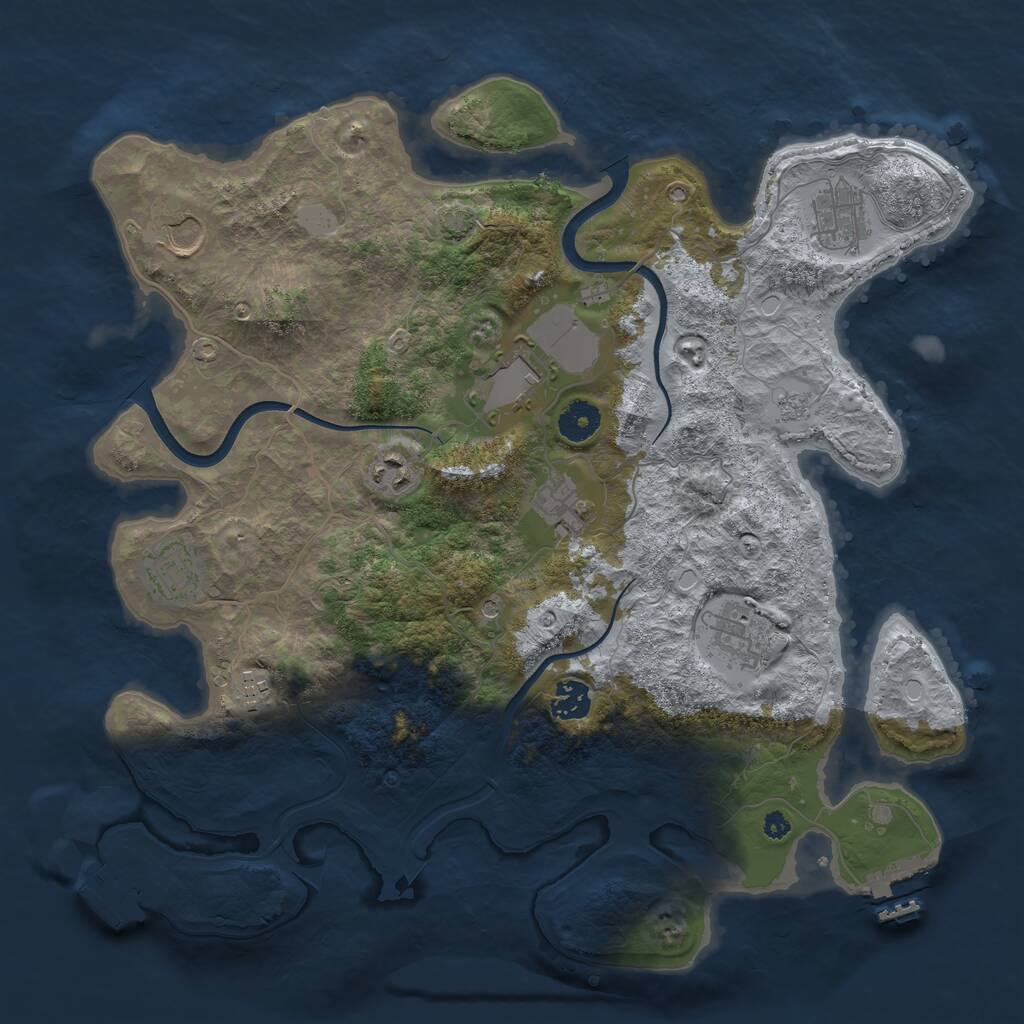 Rust Map: Procedural Map, Size: 3800, Seed: 1564634305, 15 Monuments