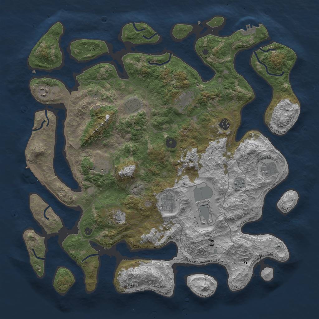 Rust Map: Procedural Map, Size: 4500, Seed: 2234488, 18 Monuments