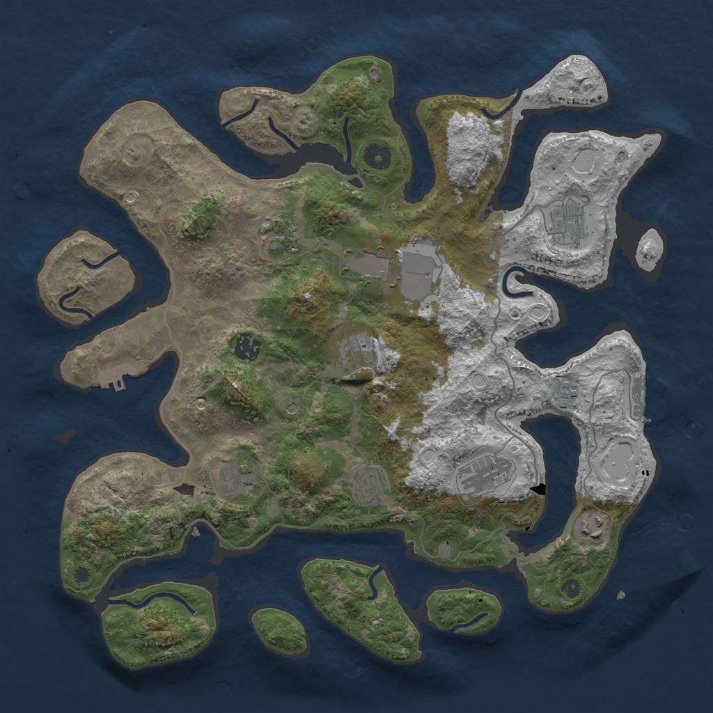 Rust Map: Procedural Map, Size: 4000, Seed: 13056240, 18 Monuments